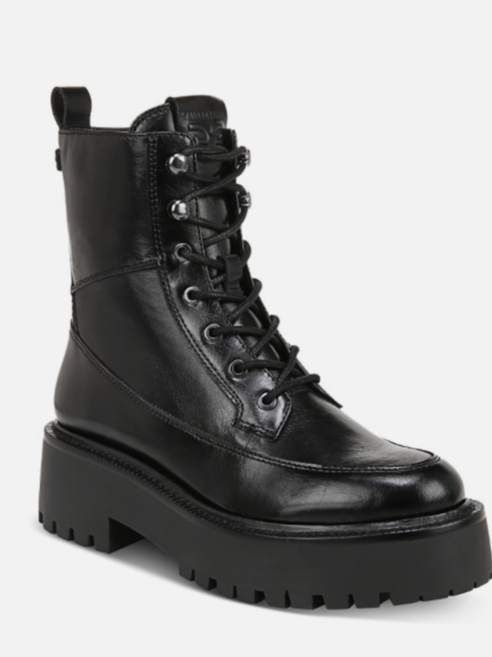 Sam Edelman Women S Elliot Combat Boot Black Leather SIZE 5.5M NWT